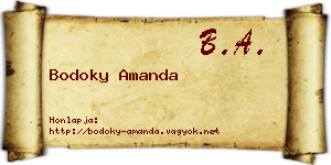 Bodoky Amanda névjegykártya